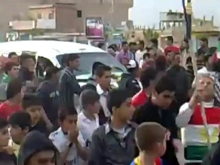 فري برس دمشق مراسيم تشييع الشهيد البطل العسكري آلان برزان عثمان 11 4 2012