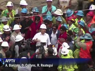 Mineiros resgatados no Peru