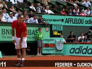 2011 Federer Djokovic - Fantastic Passing Shot