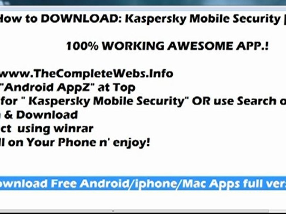 Download [Android] Kaspersky Mobile Security for Android Full Free!