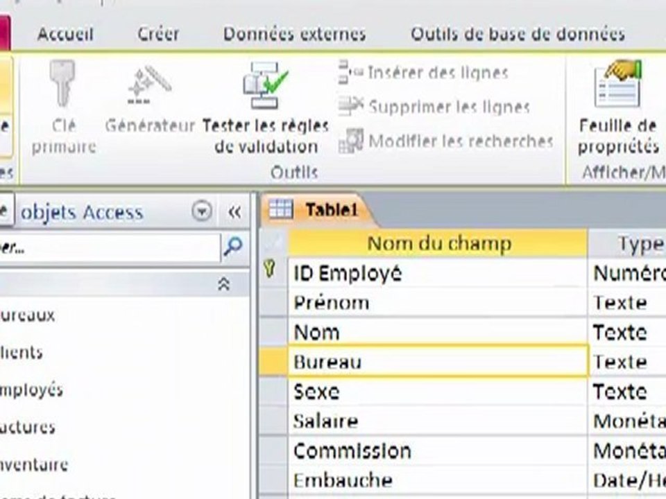 Access 2010 - Créer une liste de choix
