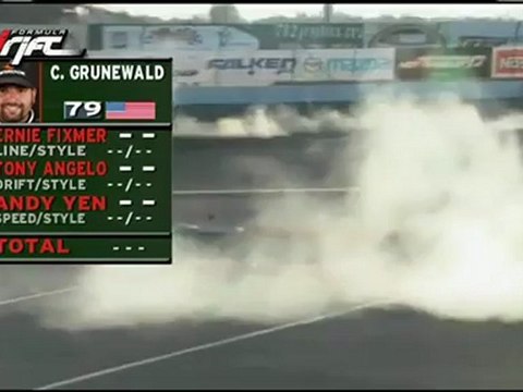 Conrad Grunewald scores a 66.6 during session 1 of qualifying for Formula Drift Round 7