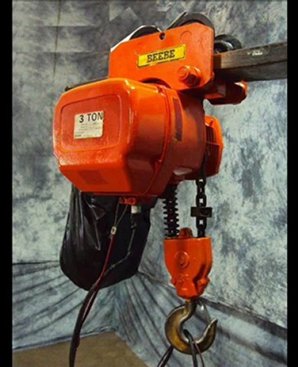 For Sale: Beebe 3 Ton Electric Hoist w/ Trolley L4E3FLS 4 HP
