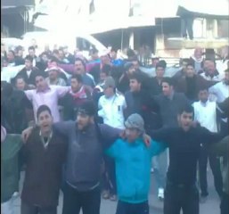 فري برس حلب عندان مظاهرة رغم الحصار والدمار 12 4 2012 Aleppo