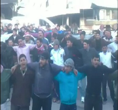 فري برس حلب عندان مظاهرة رغم الحصار والدمار 12 4 2012 Aleppo