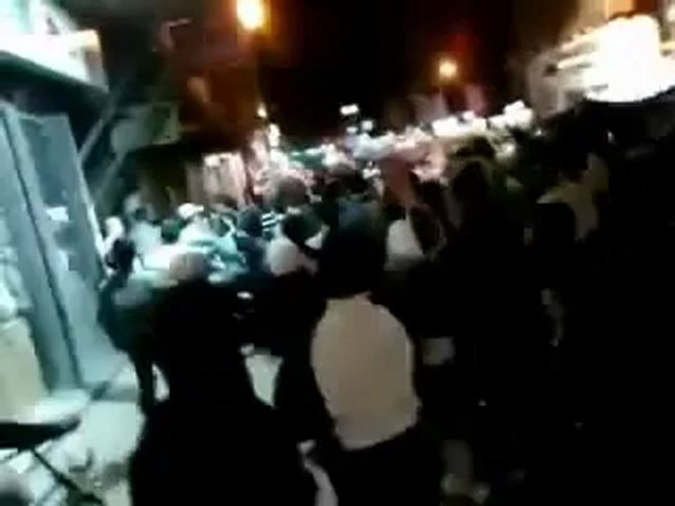 فري برس دمشق الميدان مظاهرة مسائية في سوق أبو حبل 12 4 2012 Damascus