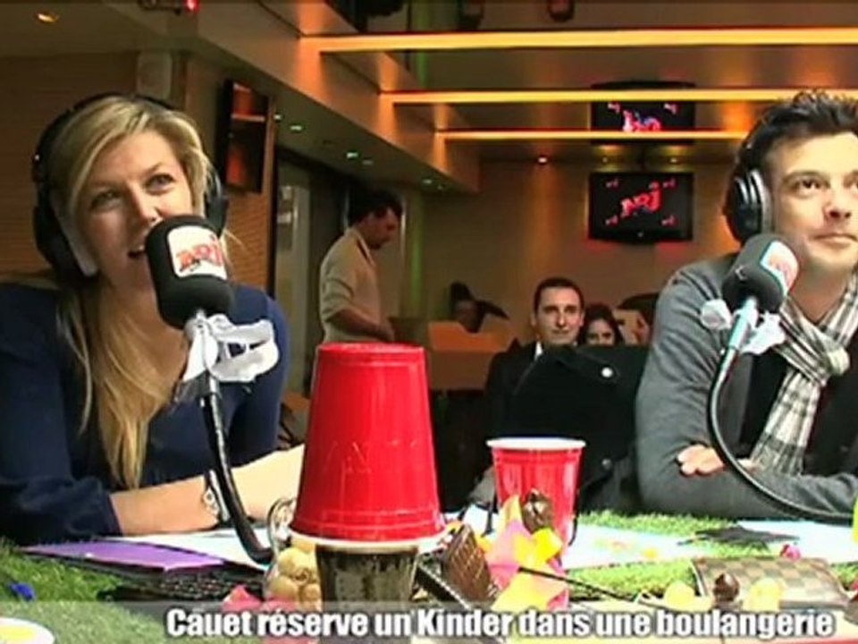 Cauet réserve un Kinder dans une boulangerie