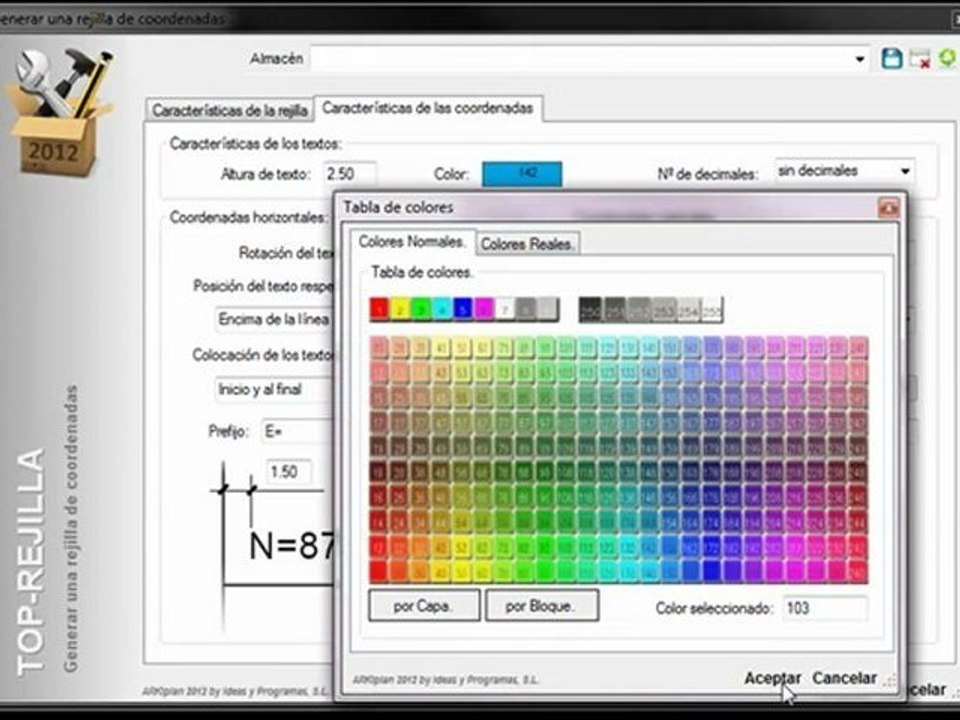 ARKITool: TOP-REJILLA, Crea una rejilla de coordenadas dinámica. (AutoCAD,BricsCAD).