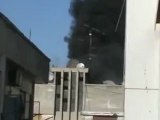 فري برس حمص حي القصور احتراق المباني السكنية جراء القصف على الحي 13 4 2012 ‫ج2