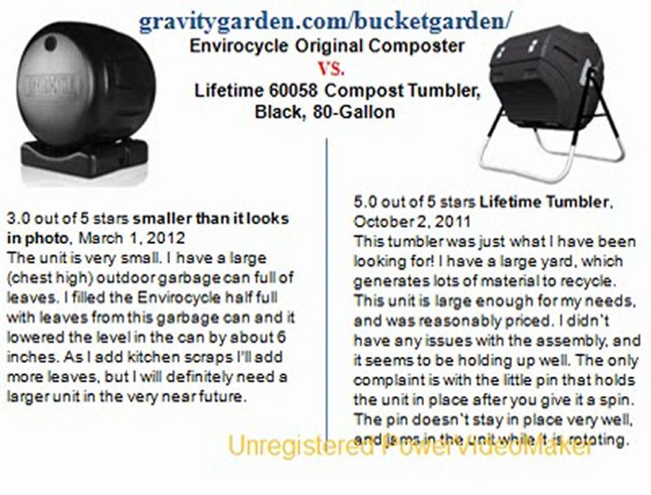 Envirocycle Original Composter Black vs Lifetime 60058 Compost Tumbler