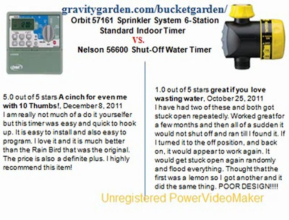 Orbit 57161 Sprinkler System 6-Station Standard Indoor Timer  vs Nelson 56600 Shut-Off Water Timer