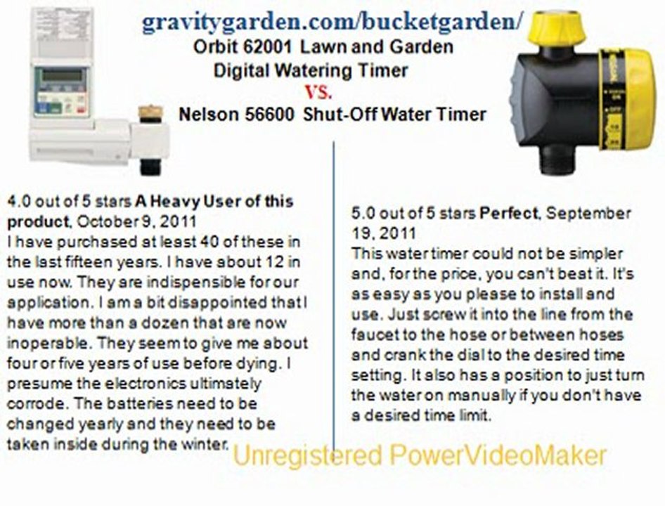 Orbit 62001 Lawn and Garden Digital Watering Timer vs Nelson 56600 Shut-Off Water Timer