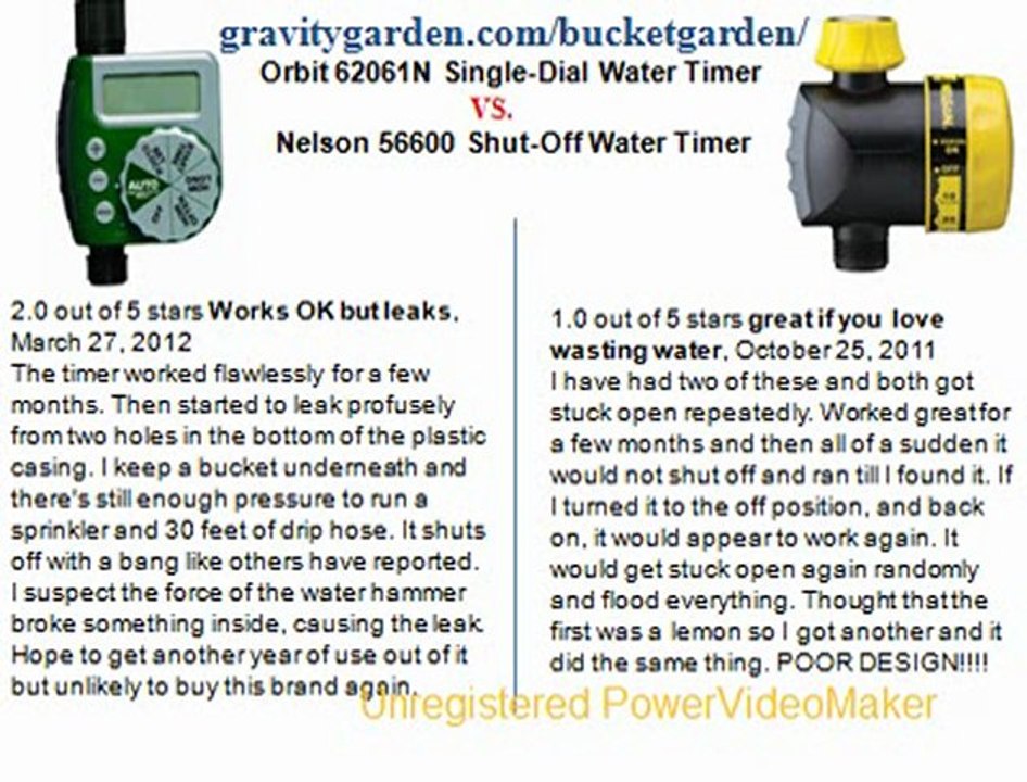 Orbit 62061N SingleDial Water Timer vs Nelson 56600 ShutOff Water