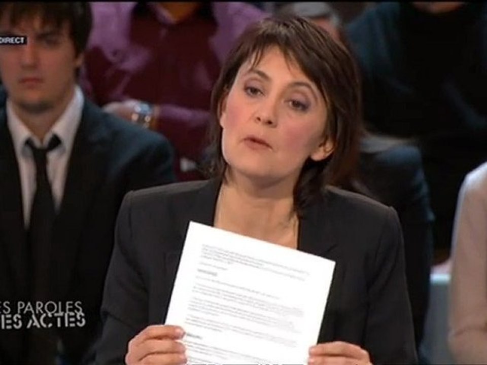 Nathalie Arthaud sur France 2 Des paroles et des actes 02/04/12