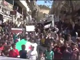 فري برس ريف دمشق يبرود  جمعة ثورة لكل السوريين اطول علم في القلمون 13 4 2012 ج3 Damascus