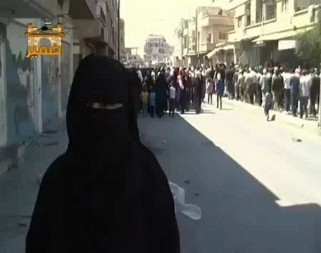فري برس ريف دمشق حرة من حرائر مدينة ضمير تقول كلمتها 13 4 2012 Damascus