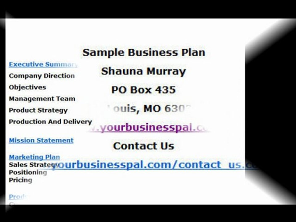 Small Business Plan Sample
