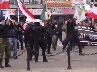 Polish nationalist rally ends in violence