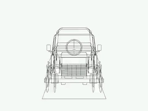 Wireframe of Land Rover Defender 90
