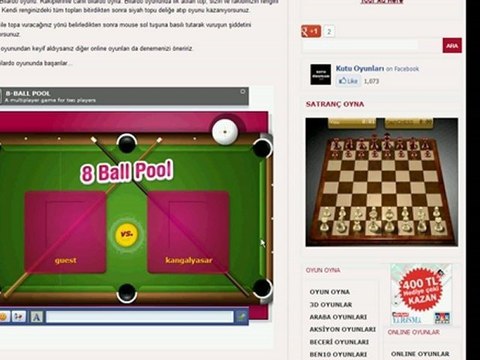 kutuoyunlari.com Online Bilardo Oyna