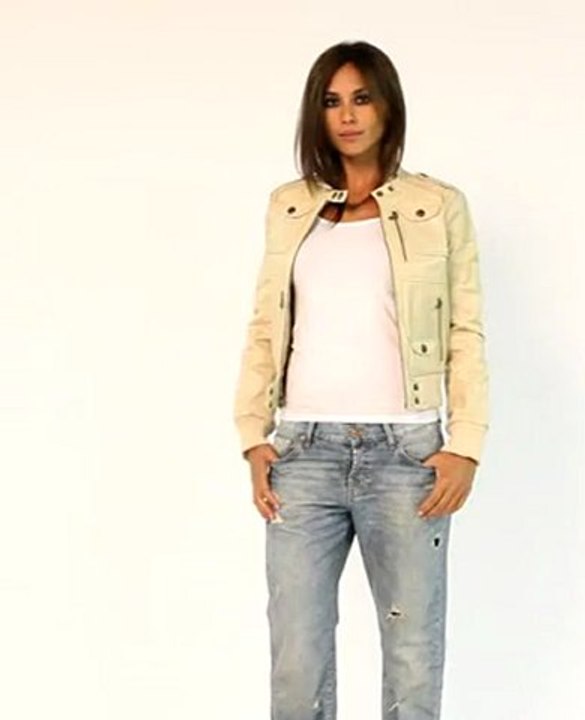 Blouson cuir Giorgio romane beige