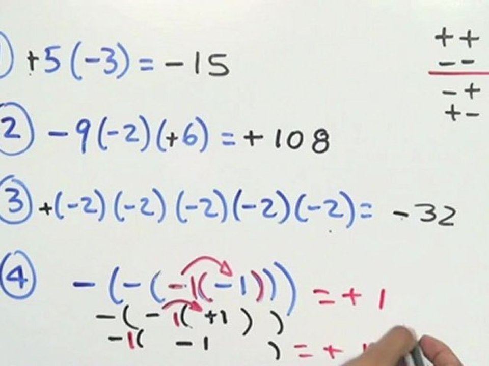 Multiplicación y división de números enteros (ley de signos) - HD