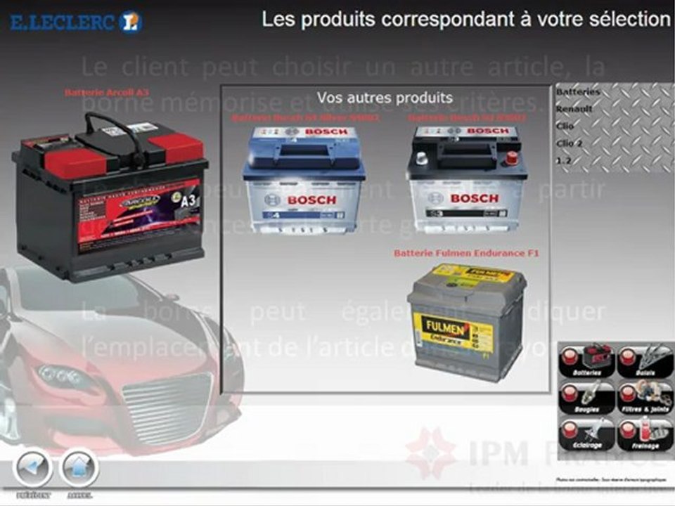 Borne tactile d'aide au choix IPM France