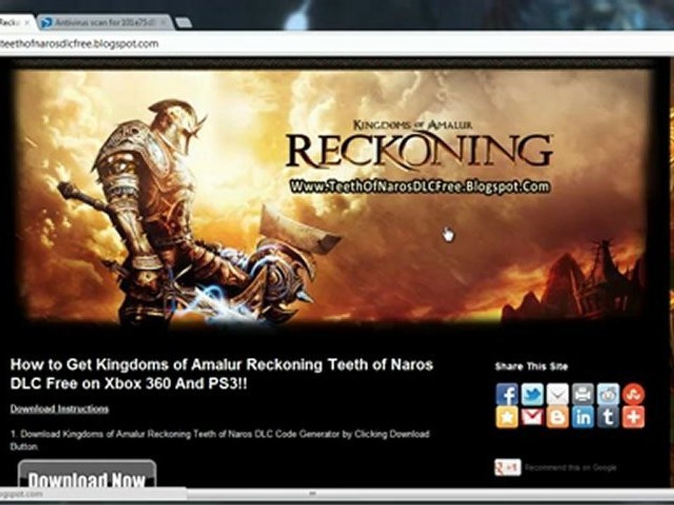 Get Free Kingdoms Of Amalur Reckoning Teeth of Naros DLC