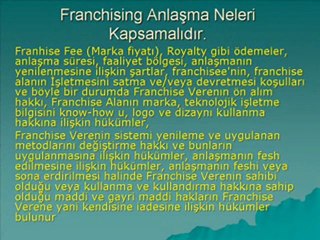 Franchsing Nedir 7,Franchsing Sözleşmelerinde Bulunması Gerekenler,Doç. Dr. Emine Aksoyer
