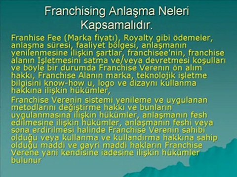 Franchsing Nedir 7,Franchsing Sözleşmelerinde Bulunması Gerekenler,Doç. Dr. Emine Aksoyer