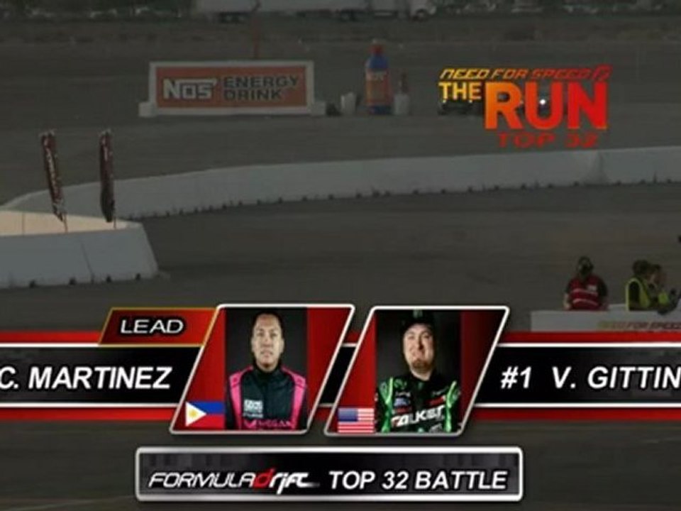 VAUGHN GITTIN  vs CYRUS MARTINEZ  during qualifying for Top 16 @ Formula Drift Las Vegas 2011