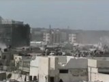 فري برس حمص القرابيص قصف صاروخي مع قدوم اللجنة الدولية 16 4 2012 Homs
