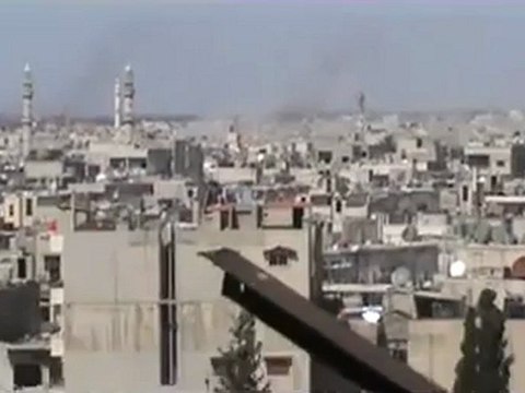 فري برس حمص فيديو قصف مساجد البياضة بالهاون الأحد 15 4 2012 Homs
