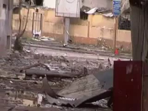 فري برس حمص القرابيص والدمار الذي نزل بلحي من القصف الاسدي 15 4 2012 ج3 Homs