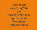Formation de Français - Leçon N°1 par Objectif Français