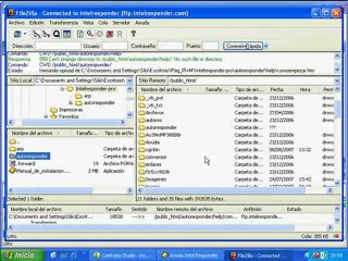 Intel Responder Configurando Cliente ftp y subiendo archivos