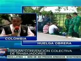 Trabajadores colombianos protestan por violaciones a DD.HH.