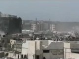 فري برس حمص القرابيص قصف صاروخي على الحي مع قدوم اللجنة الدولية 16 4 2012 Homs