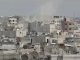 فري برس  حمص قصف صاروخي عشوائي من قبل عصابات الاسد على حي البياضة 16 4 2012 Homs