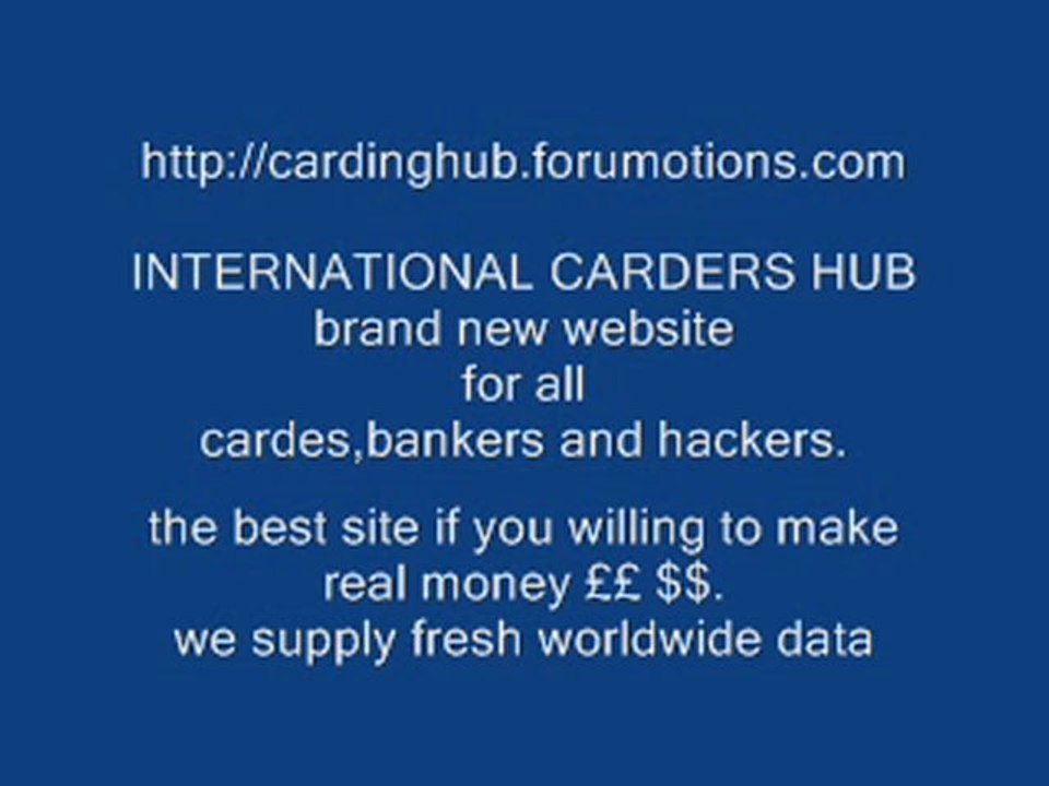 ccv,fullz,,dumps,paypals,bank transfers,credit cards video Dailymotion