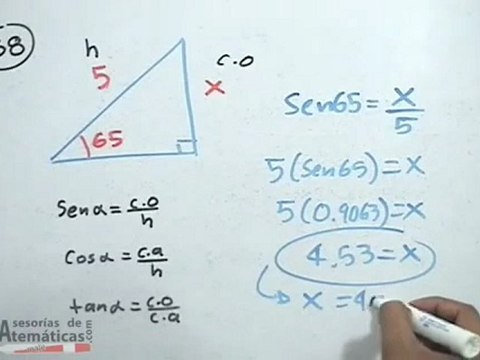 Ejercicio de funciones trigonometricas con un escalera