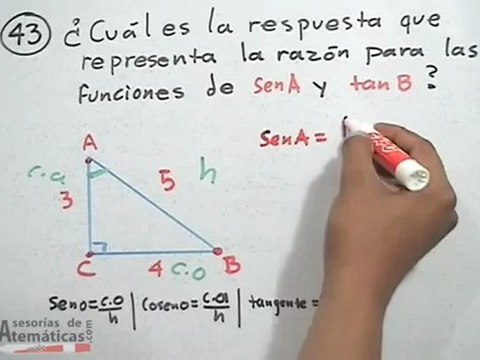 Aplicación de las funciones trigonométricas en un triángulo rectángulo