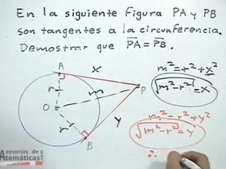 Distancias iguales a un punto exterior a una circunferencia