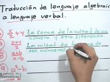 Traducción de lenguaje algebraico a lenguaje verbal