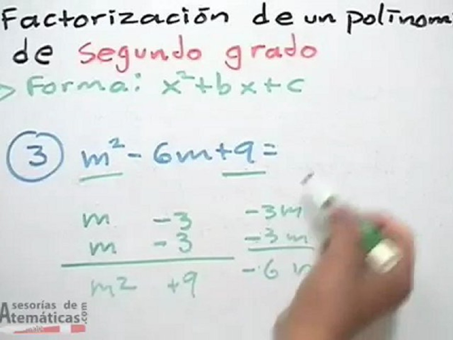 Factorizacion Trinomio De La Forma X 2 Bx C Video Dailymotion