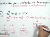 Resolver ecuaciones cuadráticas: factorización