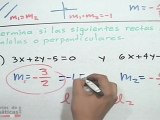 Identificación de rectas paralelas o perpendiculares mediante sus ecuaciones - HD