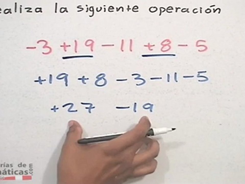 Ejercicio de simplificación de suma y resta de números