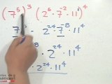 Ejercicio de multiplicación de números con potencia