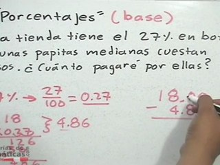 Ejercicio de porcentaje en botanas (convertir a decimal)